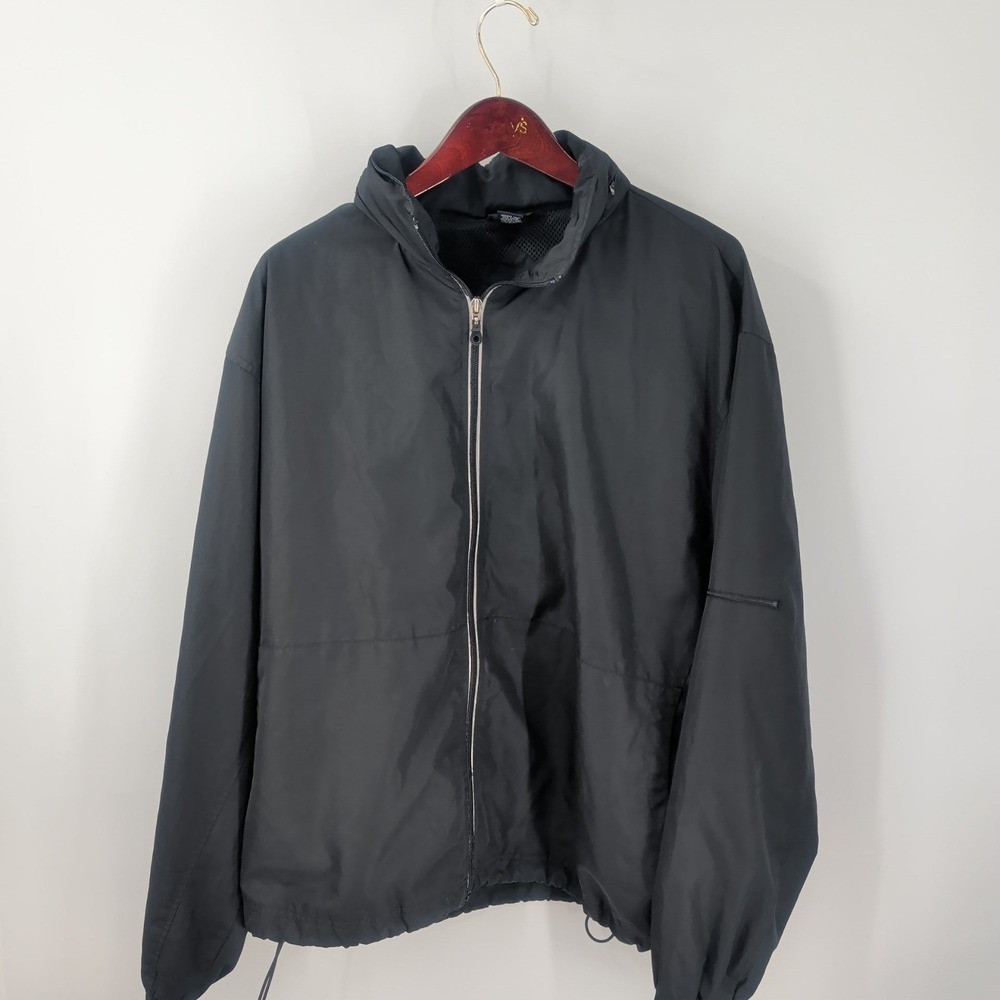 Vintage 90's Vantage OPS‎ Full Zip Hiking Windbreaker Jacket Black Size XL
